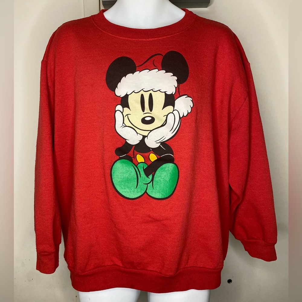 Vintage Disney Mickey & Co Santa Christmas Crew Neck Large/XL